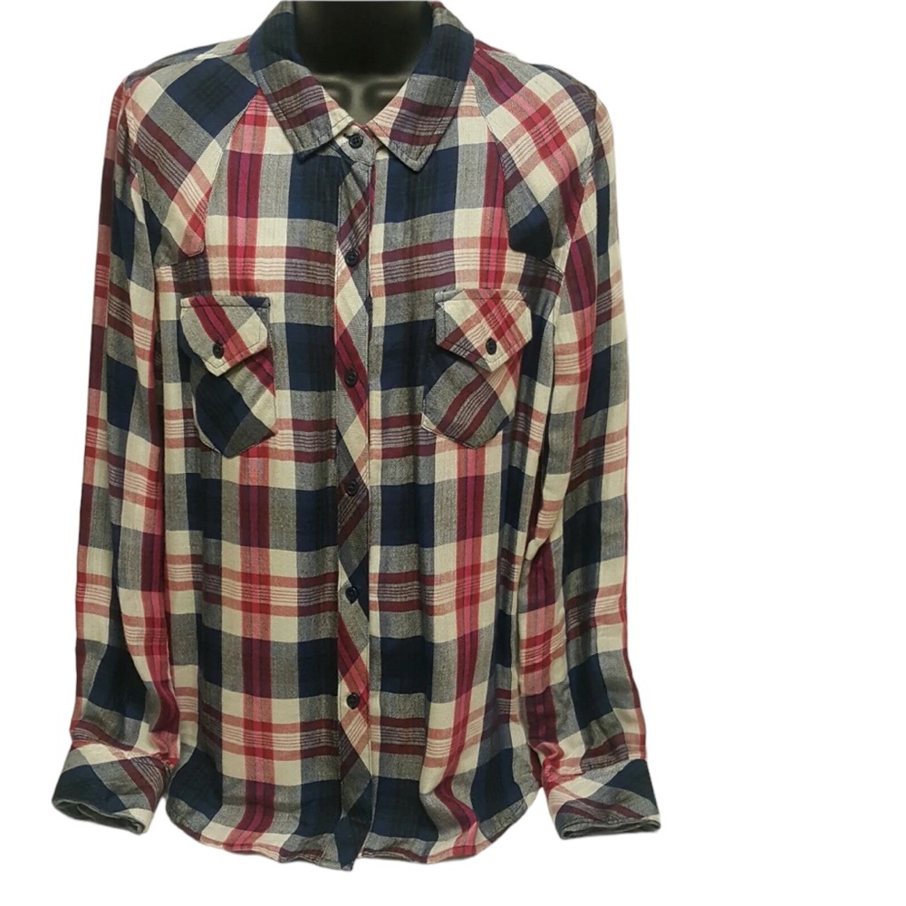 Rails Kendra Red & Blue Plaid Button Down Shirt - image 1
